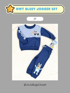 Bluey 2T Jogger Set NWT Matching Outfit Toddler Boy Girl